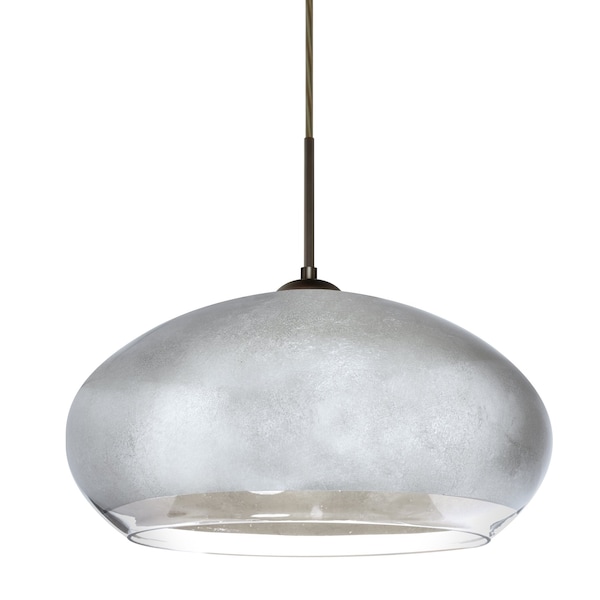 Besa Lighting Brio 14 Cord Pendant, Silver Foil, Bronze Finish, 1x9W LED 1JT-4345SF-LED-BR - main